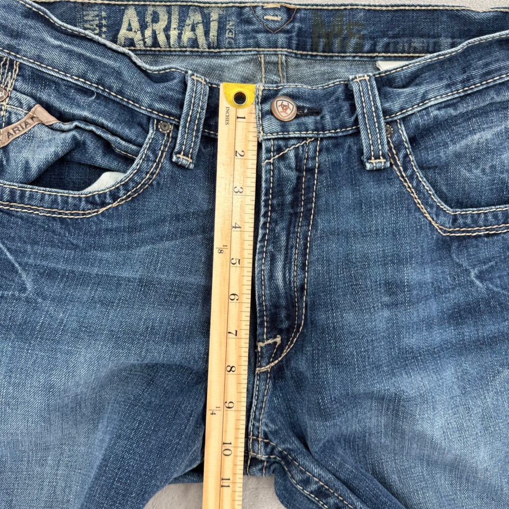 Ariat M5 Slim Straight Leg Jeans Mens Medium Wash Denim 100% Cotton Size 33/36 - Picture 14 of 15